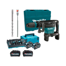 CO-HR006GZ MARTILLO PERFORADOR 40V X2 XGT C/4 BATERIAS + CARGADOR + BROCAS SDS MAX – MAKITA
