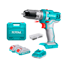 TALADRO ATORNILLADOR INALÁMBRICO 20V 3/8’’ + 2 BATERÍAS 2.0AH + CARGADOR + CAJA PLÁSTICA TDLI200528 – TOTAL