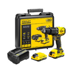 TALADRO PERCUTOR 20V 1/2’’ + 2 BATERÍAS 1.5AH Y CARGADOR SCD711C2K – STANLEY