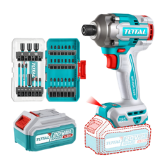 ATORNILLADOR DE IMPACTO 20V BRUSHLESS 285NM + 2BAT 2.0A – 4.0A + PUNTERAS IMPACTO – TOSLI240966